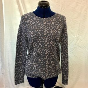 LOFT Blue Leopard Print Sweater